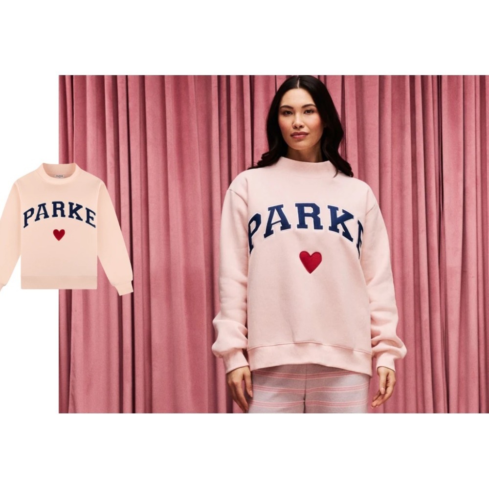 PARKE-Heart Varsity Mockneck-Freece-Peony + Denim‎